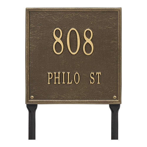 Whitehall Personalized Square Plaque - Standard - Lawn - 2 line