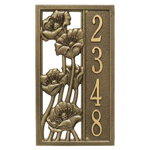 Whitehall Personalized Flowering Poppies Plaque - Vertical - 1 Line