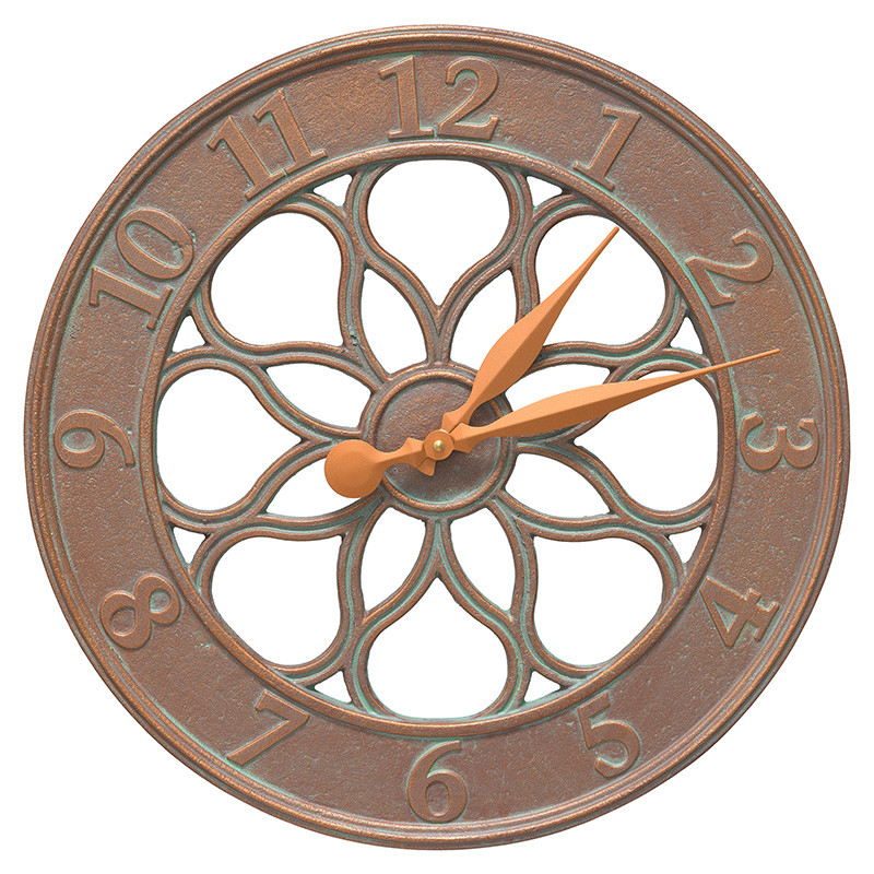 Indoor Outdoor Wall Thermometer in Bronze Verdigris Whitehall 16 in