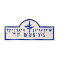 Whitehall Personalized Coordinates Plaque - White / Navy