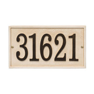Whitehall Stonework Rectangle House Numbers Plaque, Standard Wall 1-line