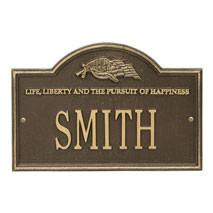 Whitehall Life and Liberty Personalized Plaque