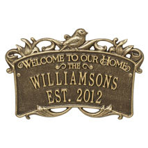 Whitehall Songbird Welcome Anniversary Personalized Plaque