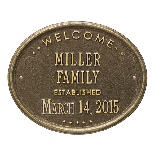 Whitehall Welcome Oval "FAMILY" Established Personalized Plaque