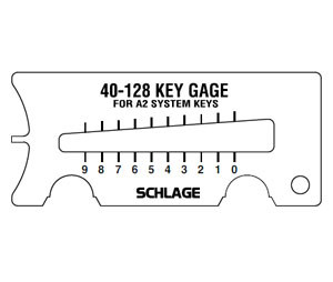 Schlage Tools & Kits Keying Tools & Kits Small Format Interchangeable Core Service Equipment Key gage, A2 system  - 40-128