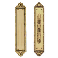 BRASS Accents Ribbon & Reed Push & Pull Plate Collection 2-1/2" x 13-3/4"