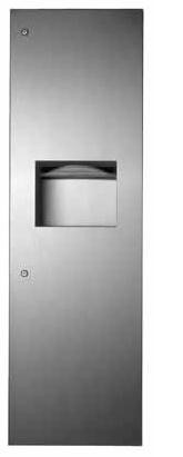 Recessed paper towel dispenser and waste receptacle - B-39003