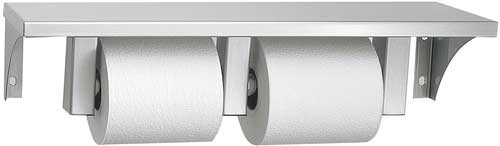 Stainless Steel Shelf and Double Toilet Paper Holder