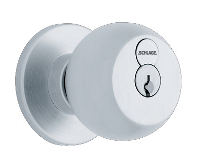 Schlage Home or Office Keyway 2 3/8 or 2 3/4 Satin Door Knob and