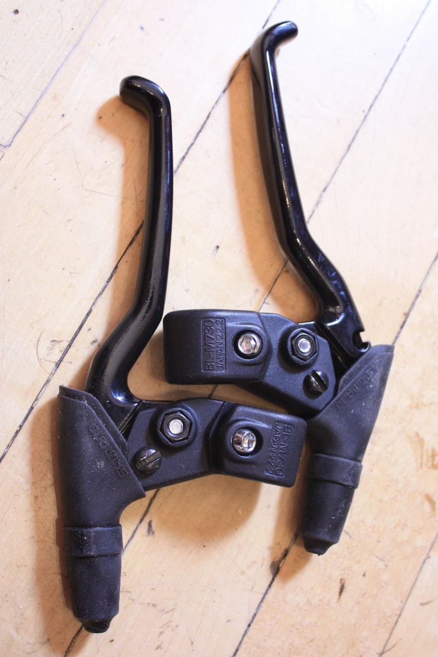 NOS Shimano XT BLM730 Cantilever Brake Levers 4 Finger, Black Bike