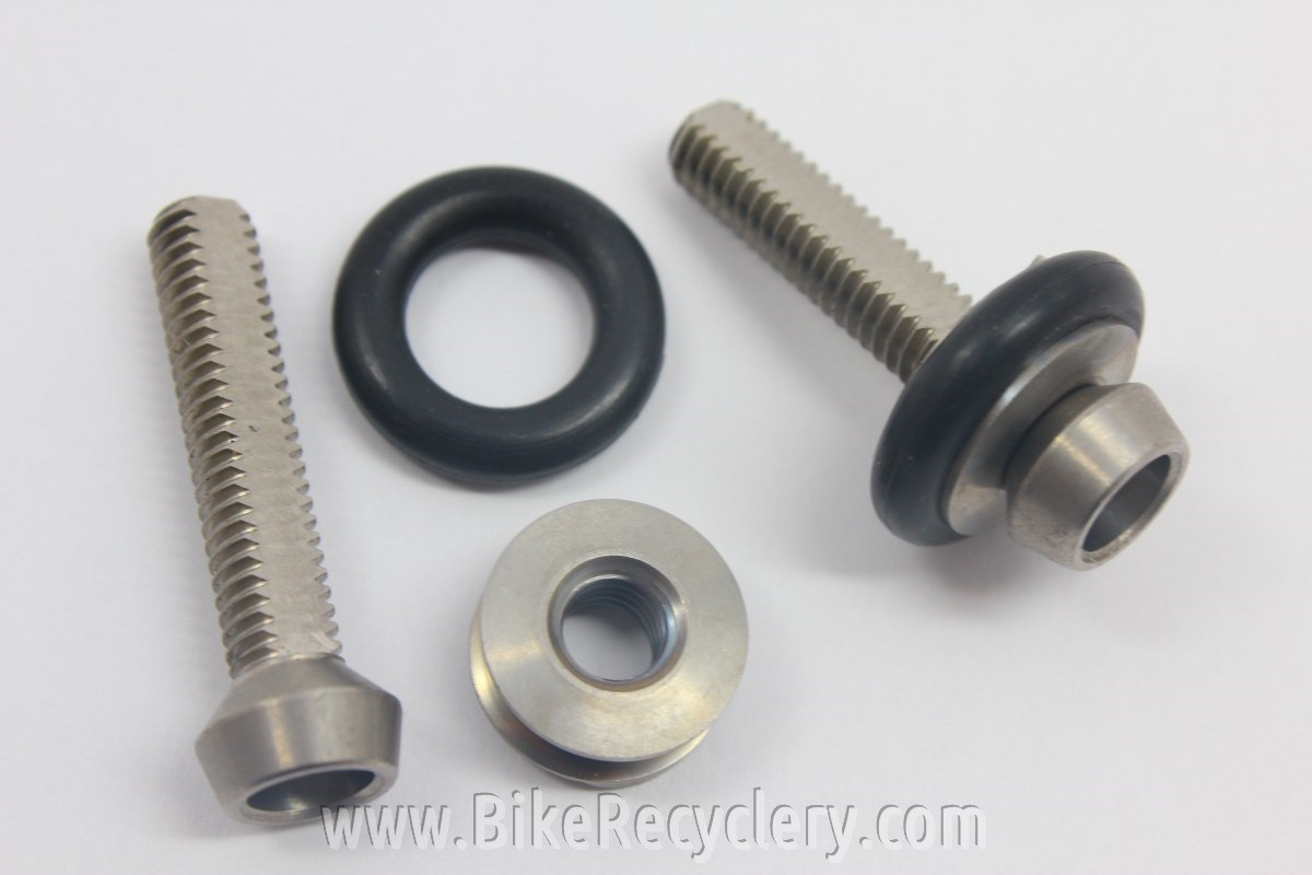 Campagnolo Brake Barrel Adjusters! Titanium w/ Black ORings, 5g (Pair