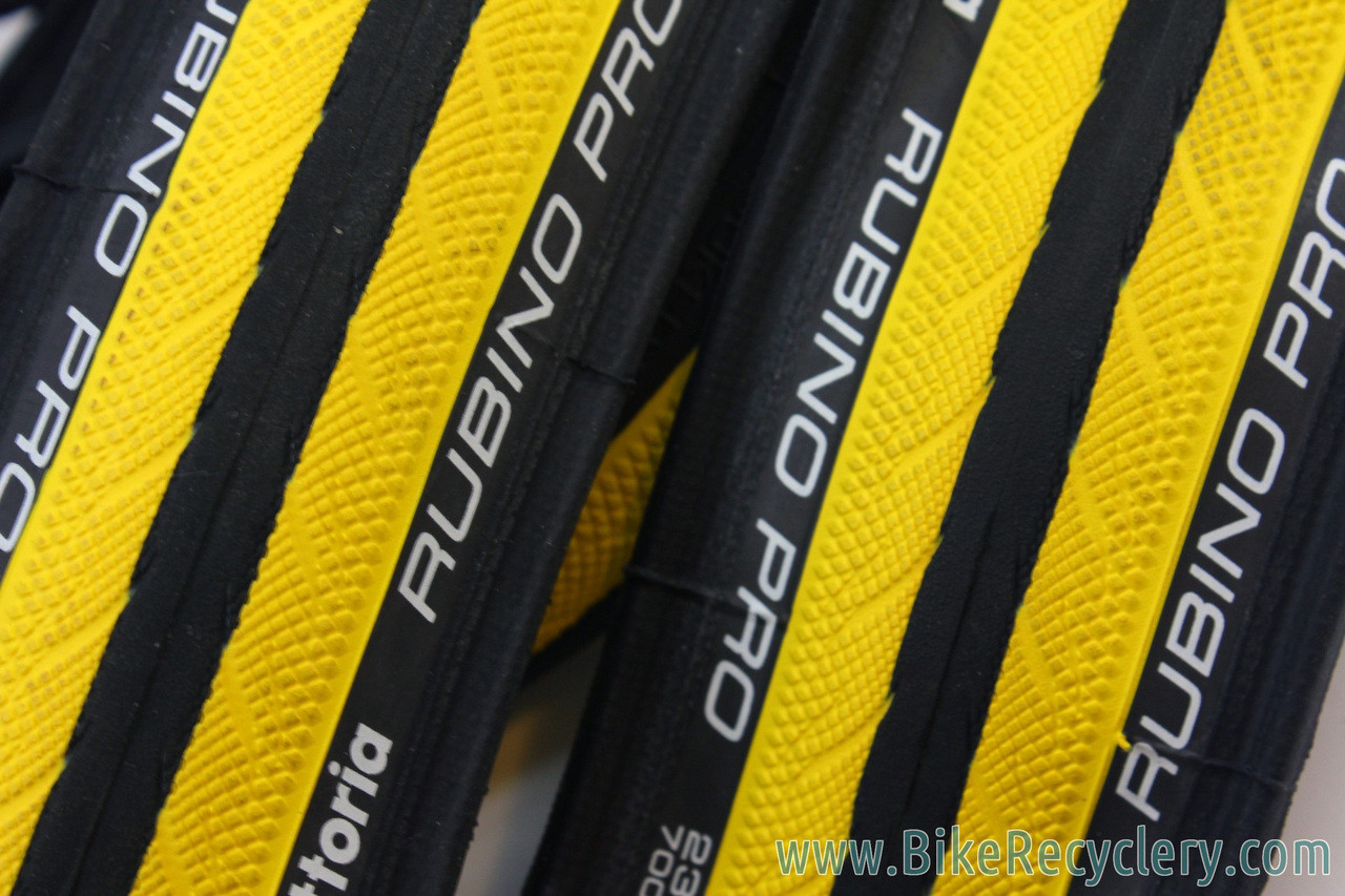 Vittoria Rubino Pro Tires Yellow Black 700x23c New Take Off Pair Bike Recyclery