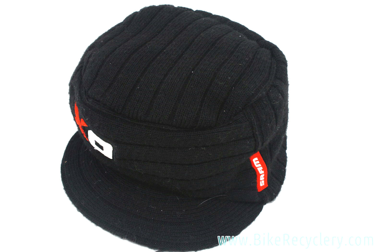 Sram X0 2x10 Winter Cycling Cap Beanie Wool Blend Black W