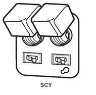 SCY Box Cover Unit for Plug Fuse, Double Receptacle with Control Switch, 4" Square, 15A Max, 125V