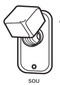 SOU Box Cover Unit for Plug Fuse, Single Receptacle, 2 1/4" Handy, 15A Max, 125V
