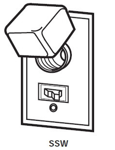 SSW Box Cover Unit for Plug Fuse, Single Receptacle, 2 3/4" Switch, with Control Switch, Outlet to Load 125V, 15A Max, 125V.  Do Not Use DC Current.