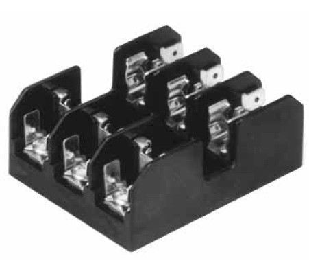 BC6033P 3 Pole Fuse Block for Class CC Fuses, 1/10 to 30Amp, 600V, Pressure Plate Termainal