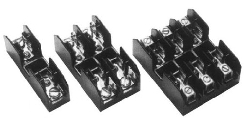 BM6032SQ 2 Pole Fuse Block for 13/32" x  1 1/2" Fuses, 1/10 to 20 Amp, 600V, Screw Terminal with Quick Connect