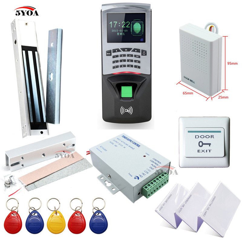 Fingerprint Rfid Access Control System Kit Frame Glass Door Set