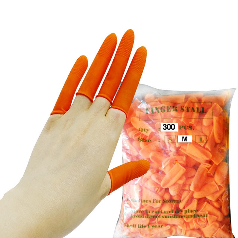 300pcs Protective Antislip Fingertips Gloves Latex Rubber Finger Cots Antistatic Gloves Workplace Safety Supplies Allinbest Com