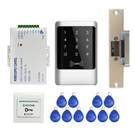 Waterproof Metal RFID Reader Keypad Entry Access Control System + Electric Strike Lock+10 RFID Cards