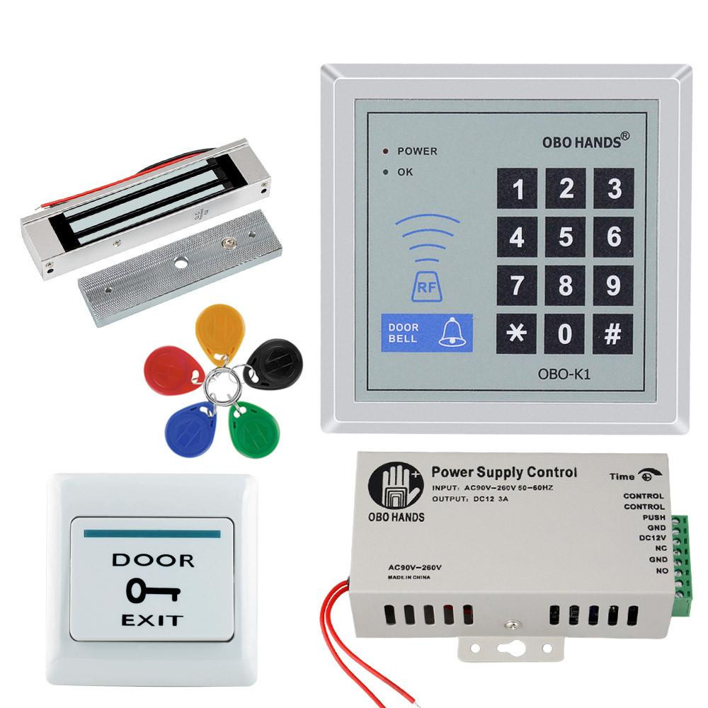 Hands Rfid Keypad Door Access Control System Kit Electric Magnetic
