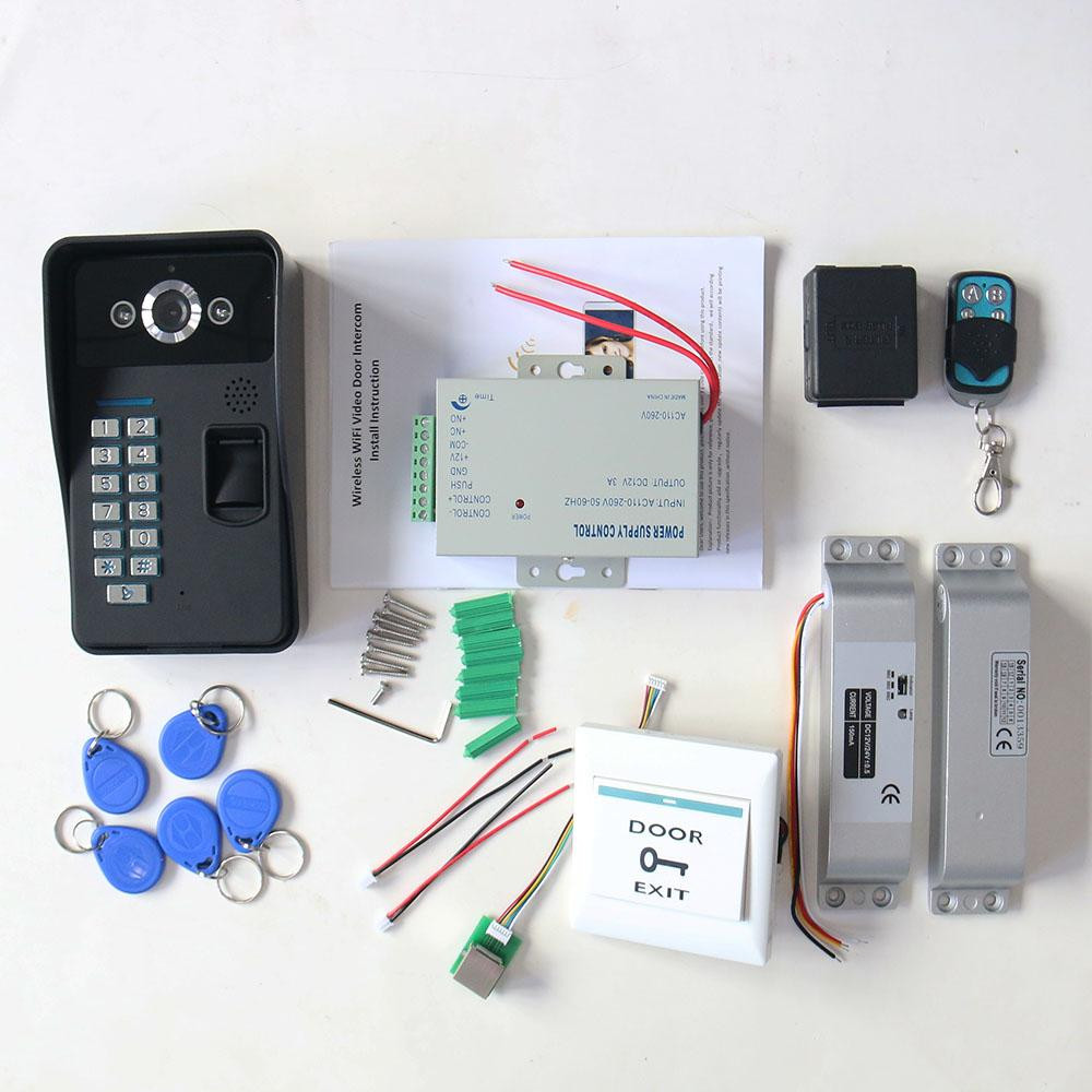RFID Access Control System Kit Frameless Glass Door Set+Eletric Bolt Lock+ID Car