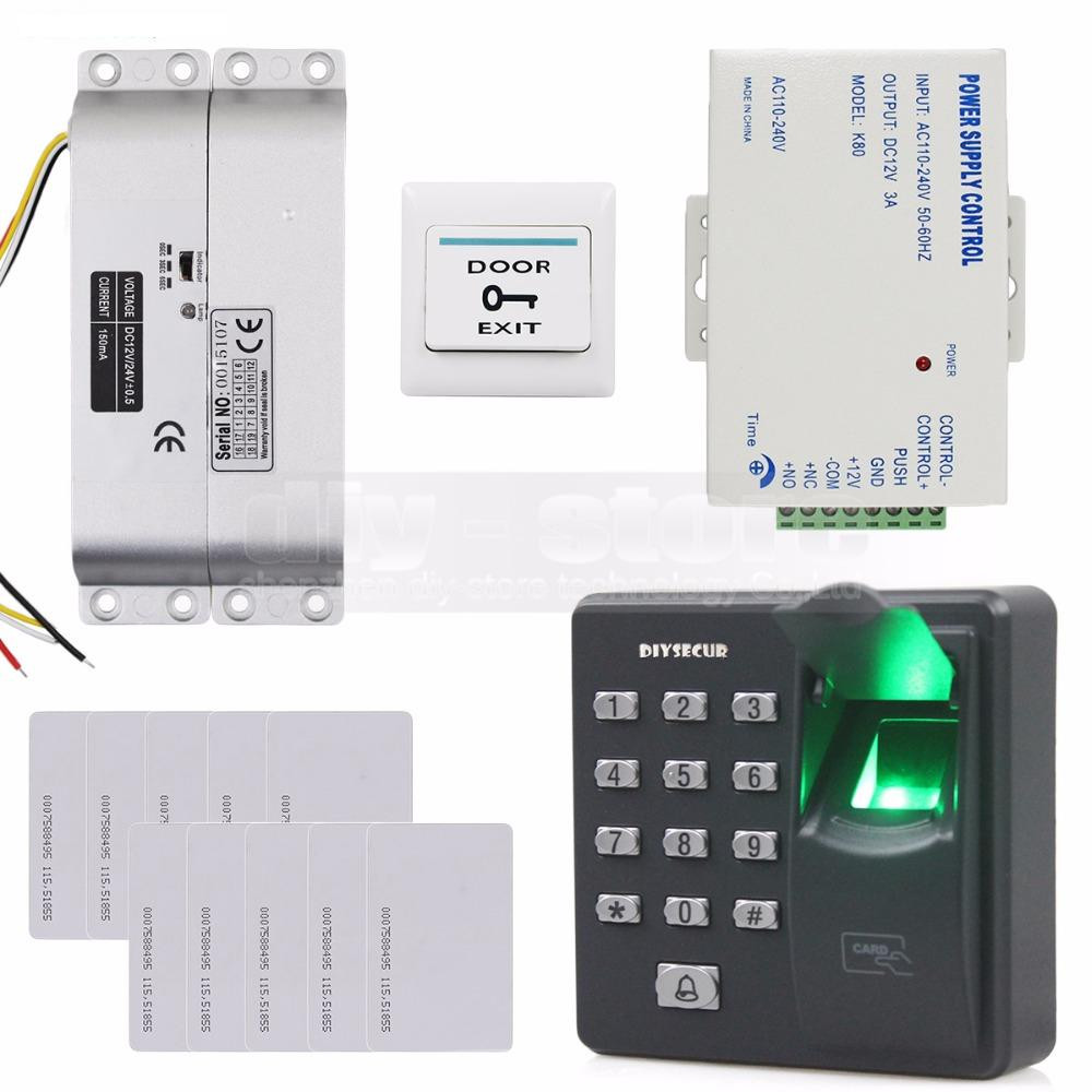 Biometric Fingerprint Rfid 125khz Password Keypad Door Access Control System Kit Electric Mortise Lock