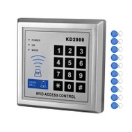 RFID 125KHz Access Control Keypad Smart Card Reader Door Lock System With TK4100 Keychains Support 3000 users For Home/Apartment