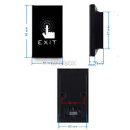 KT-A09B Narrow Panel Door Touch Exit Button Plexiglass Panel Infrared Induction Dual LED Indicator Access Control Exit Switch