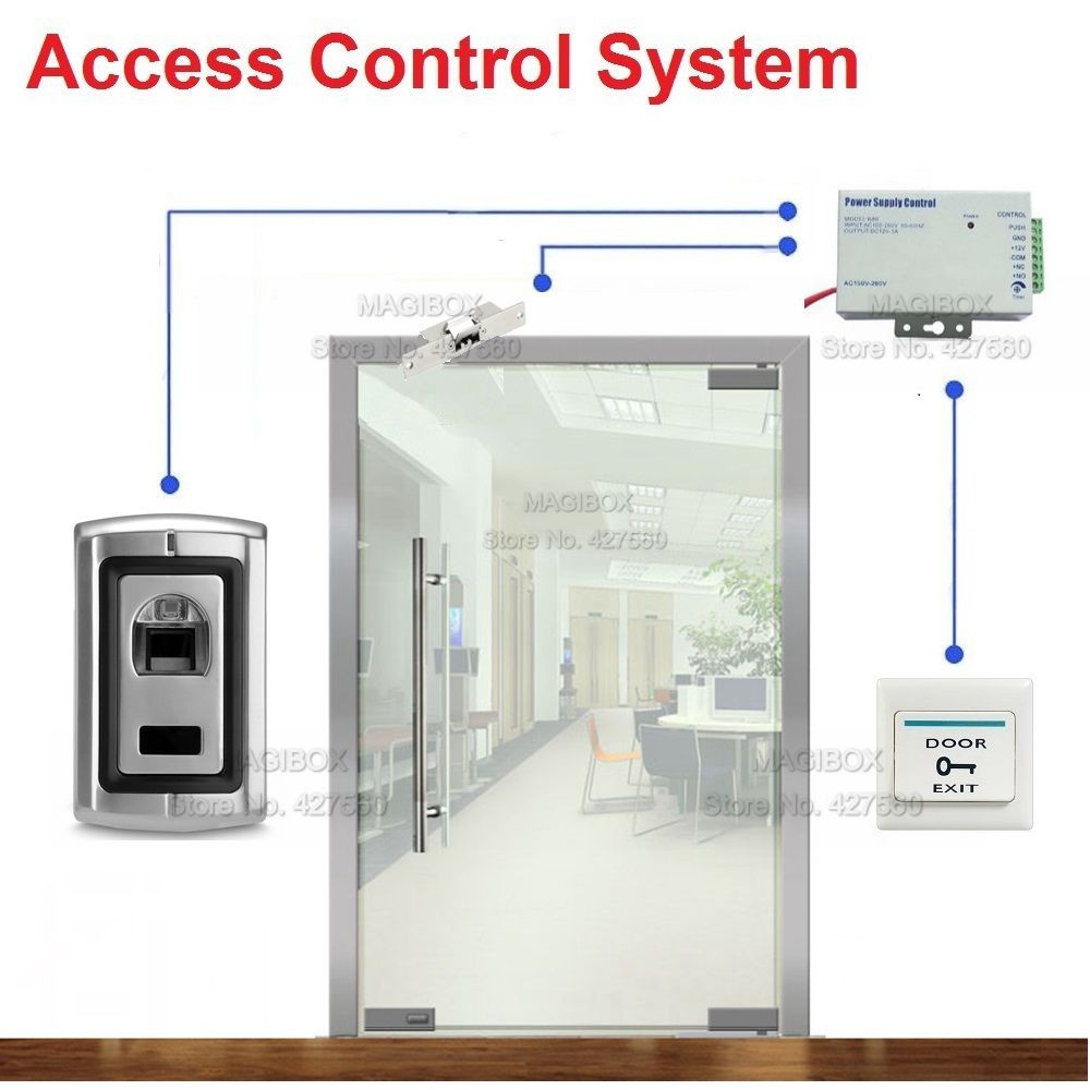 Fingerprint Door Access Control System for Frameless Glass Door