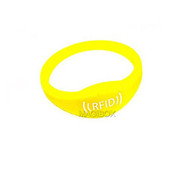 4PCS 125khz Rfid Waterproof Proximity wristbands bracelets and wrist band EM4100 id silicone wristband (Yellow)