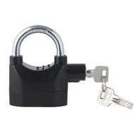 Siren Alarm Lock Anti-Theft Security System Door Motor Bike Bicycle Padlock 120dB with 3 Keys Black 