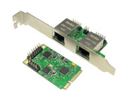 Mini PCI-Express Dual Port RJ45 Gigabit Ethernet Controller Card 10/100/1000Mbps
