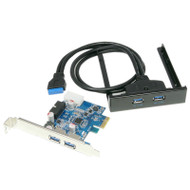 4 Port USB 3.0 PCIE PCI Express Control Card Adapter+20pin to 2 port usb3.0 hub 3.5 Floppy bay Front Panel