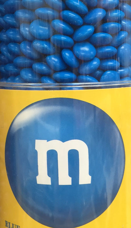 blue m&m