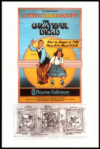 Grateful Dead Poster Nassau '73 Sketch & Final Image New Print Signed David Byrd
