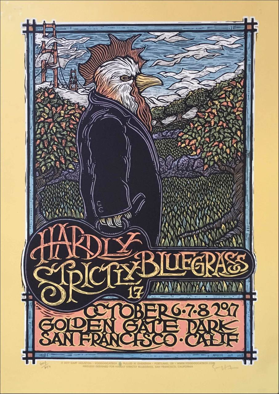 Hardly Strictly Bluegrass Poster Original Limited Silkscreen Signed