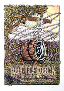 Bottlerock 2017 Music Food Wine Brew Fest Poster Napa Valley Signed Gary Houston
