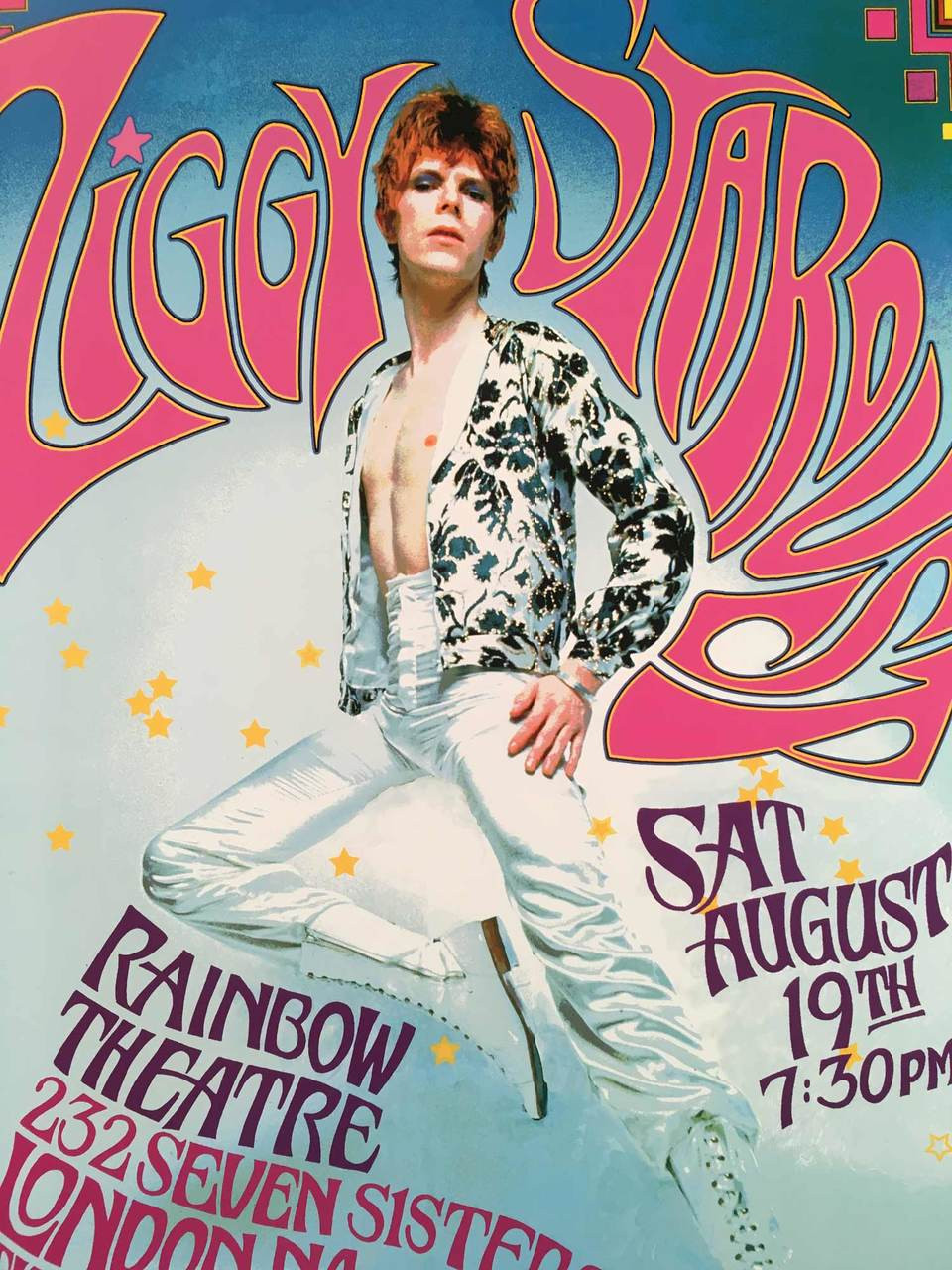 David Bowie Ziggy Stardust Poster Tribute To Historic 1972 Rainbow Theater Show Optikrock 8762