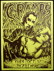 Cramps Halloween Ball By Philip Cooper Fillmore Auditorium 1989 Green Paper