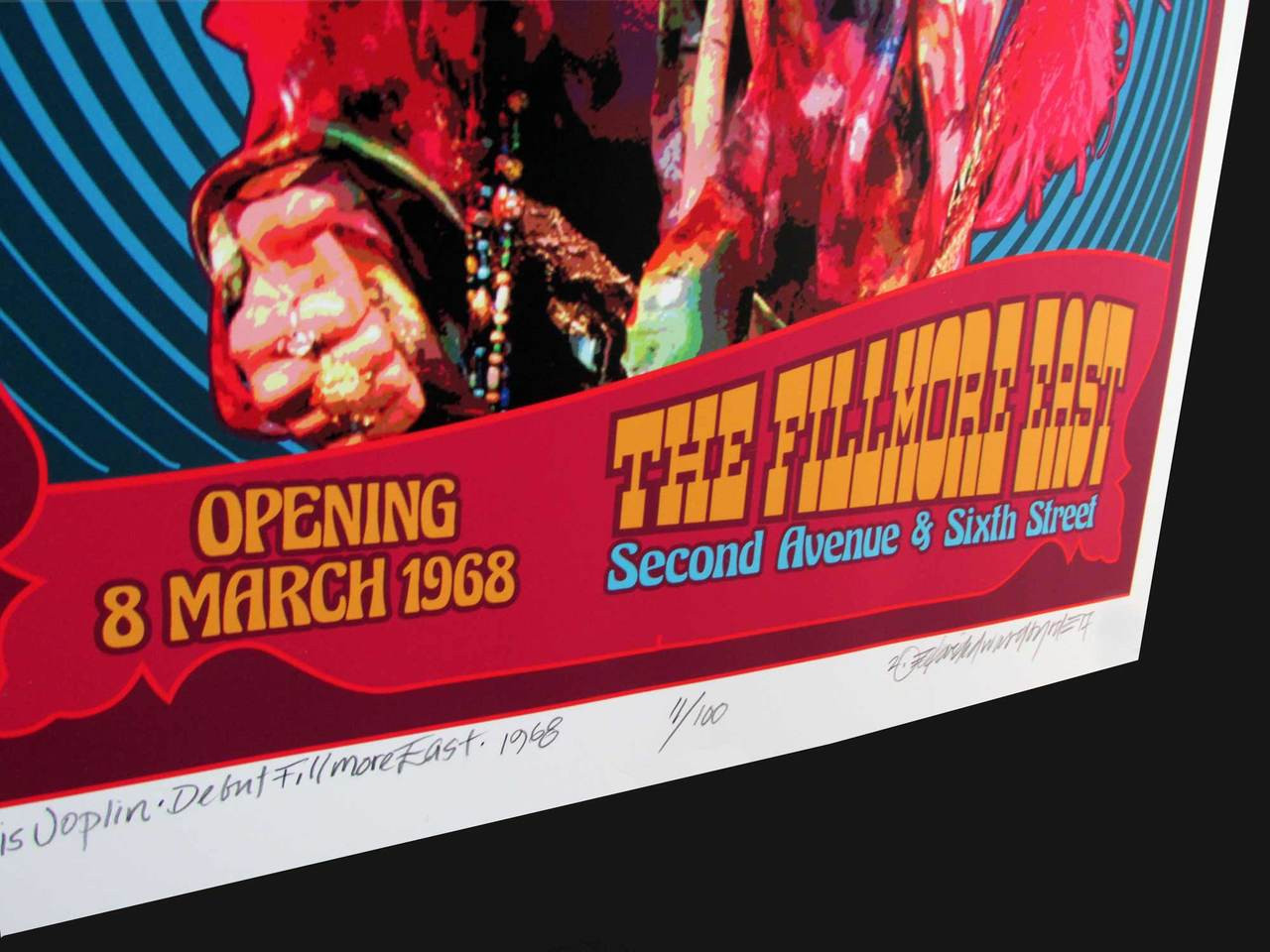 Janis Joplin Poster New Original Fillmore East Tribute S/N 100 by