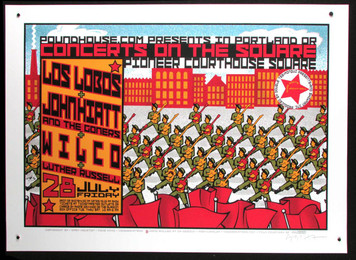 Los Lobos Wilco Poster John Hiatt 2000 Original Signed Silkscreen Gary Houston