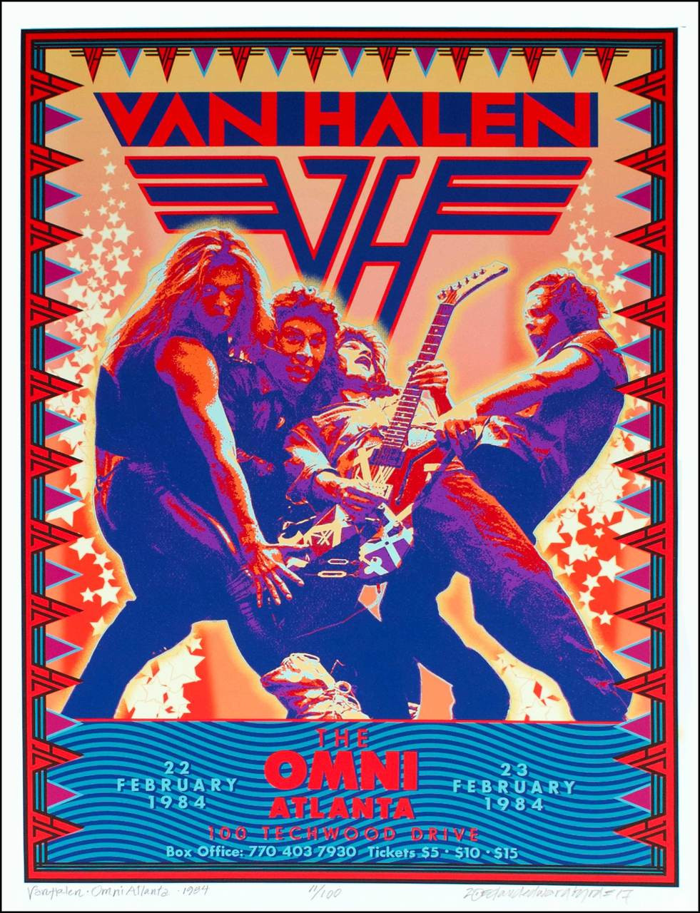 Van Halen Poster 1984 Tour New Artist's Edition by David Byrd