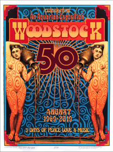Woodstock 50th Anniv Poster "Nymphs" Hand-Signed Ltd Ed of 100 by David Byrd COA
