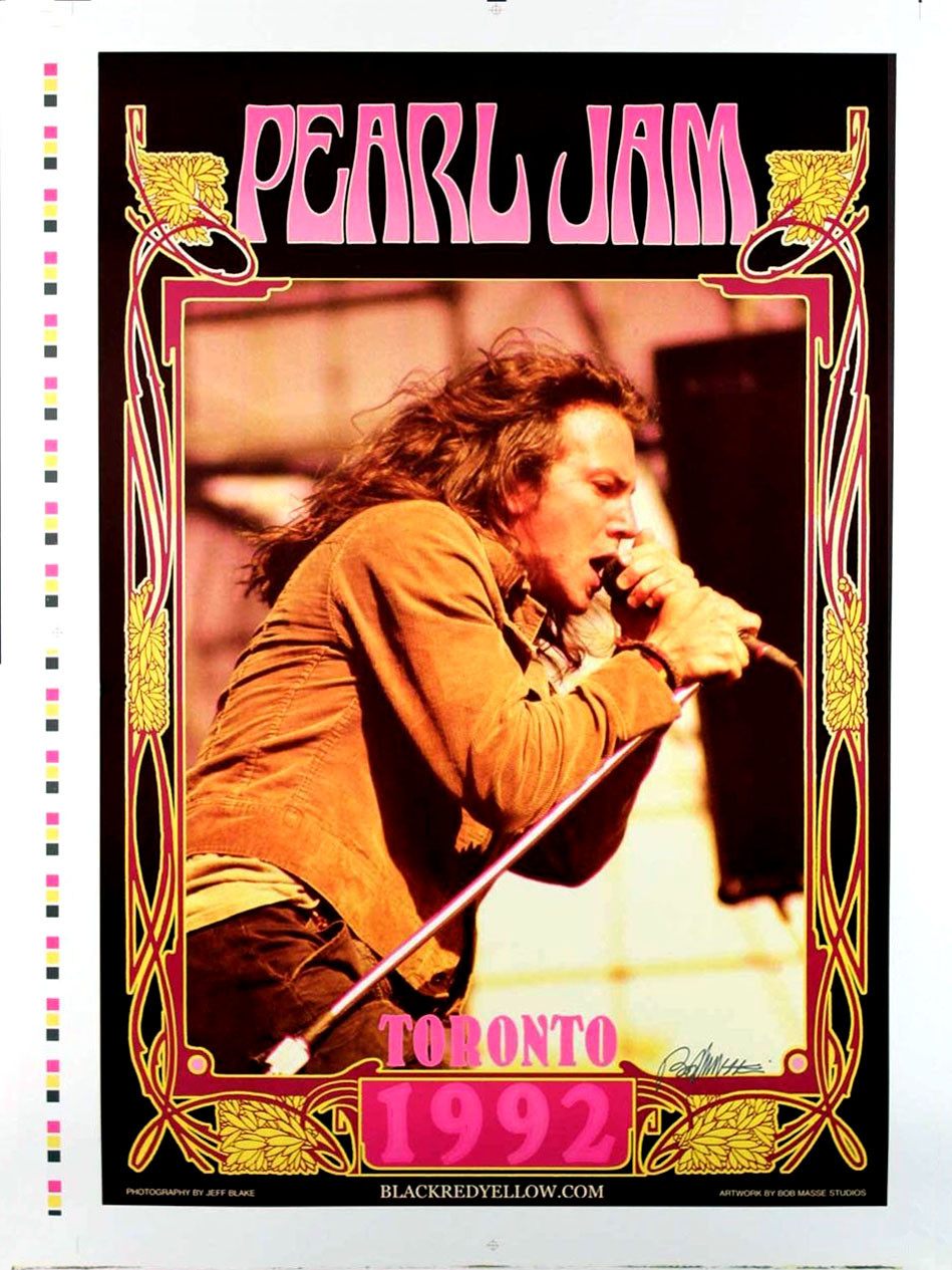 Pearl Jam Concert Poster Toronto Original 1992 Uncut Proof Signed