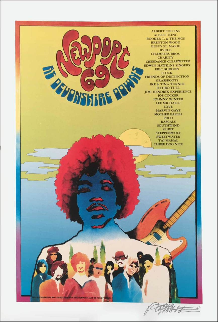 Newport '69 Pop Festival Poster Reprint Full Size Hendrix Tull