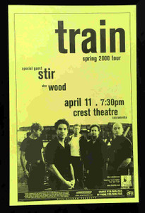 Train Stir Wood Original 11" x 17" Poster Spring 2000 Crest Theater Sacramento