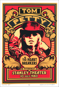 Tom Petty Poster Historic Stanley Theater Pittsburgh 1980 New S/N David Byrd COA