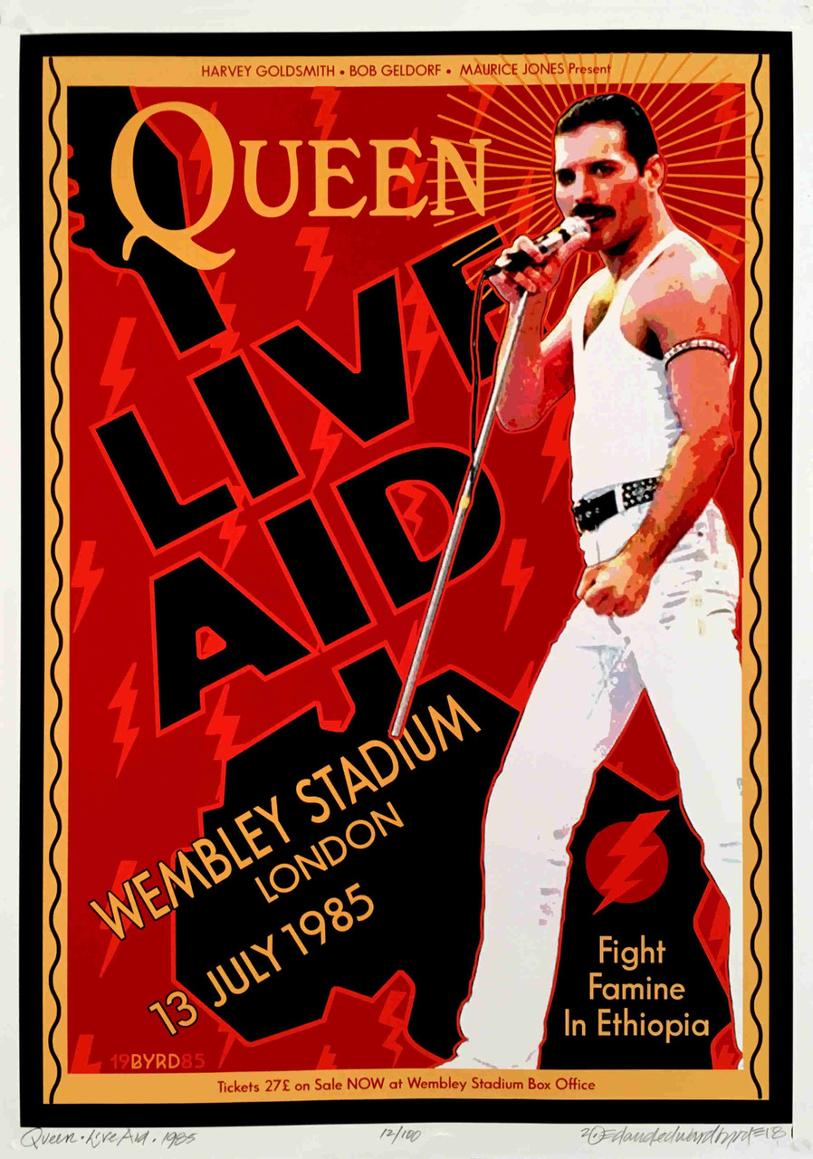 QUEEN Poster Live Aid Wembley 1985 New Tribute Hand-Signed David